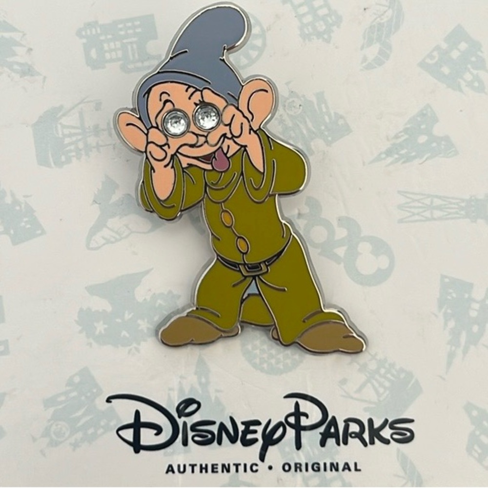 Disney Parks Dopey Dwarf Gemstone Diamond Eyes Pin